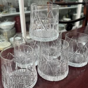Juego de 6 vasos de cristal súper tallado