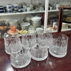 Juego de 6 vasos de cristal súper tallado