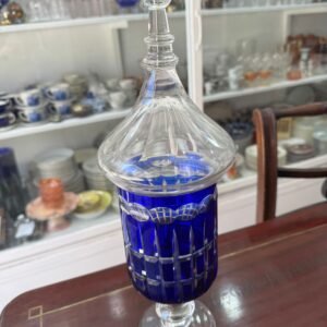 Caramelera de cristal tallado azul