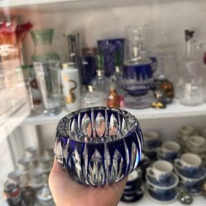 Cenicero cristal súper tallado azul