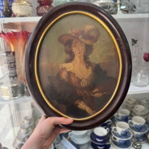 Pintura al oleo con marco de madera con dorado