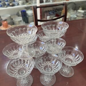 Juego de 10 copas para postre carnival glass