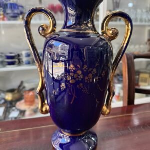 Anfora azul cobalto con oro