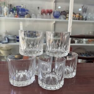 Juego de 6 vasos de vidrio tallado para whisky