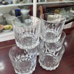 Juego de 6 vasos de vidrio tallado para whisky