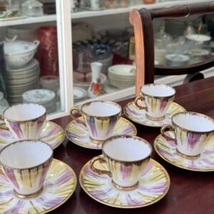 Juego de 6 dúos de café porcelana
