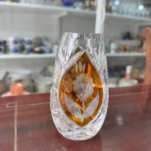 Florero violetero o jazminero de cristal súper tallado estilo BACCARAT