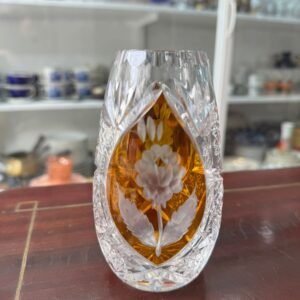 Florero violetero o jazminero de cristal súper tallado estilo BACCARAT