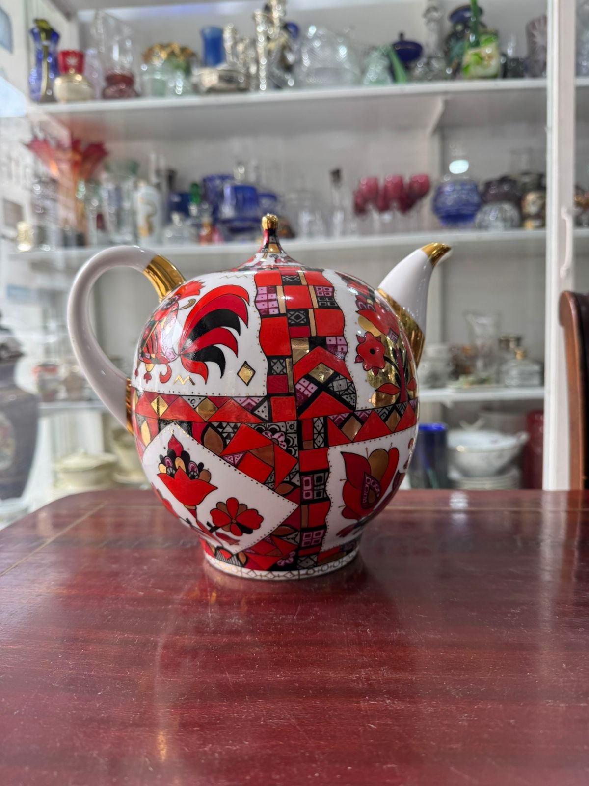 Tetera de porcelana rusa de San Petersburgo, Familia El Caballo Rojo Porcelana pintada a mano Hecho en la URSS - Image 6