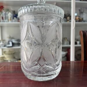 Bombonera grande cristal tallado checoslovaco