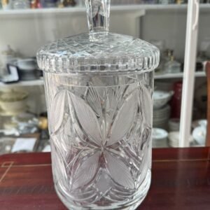 Bombonera grande cristal tallado checoslovaco