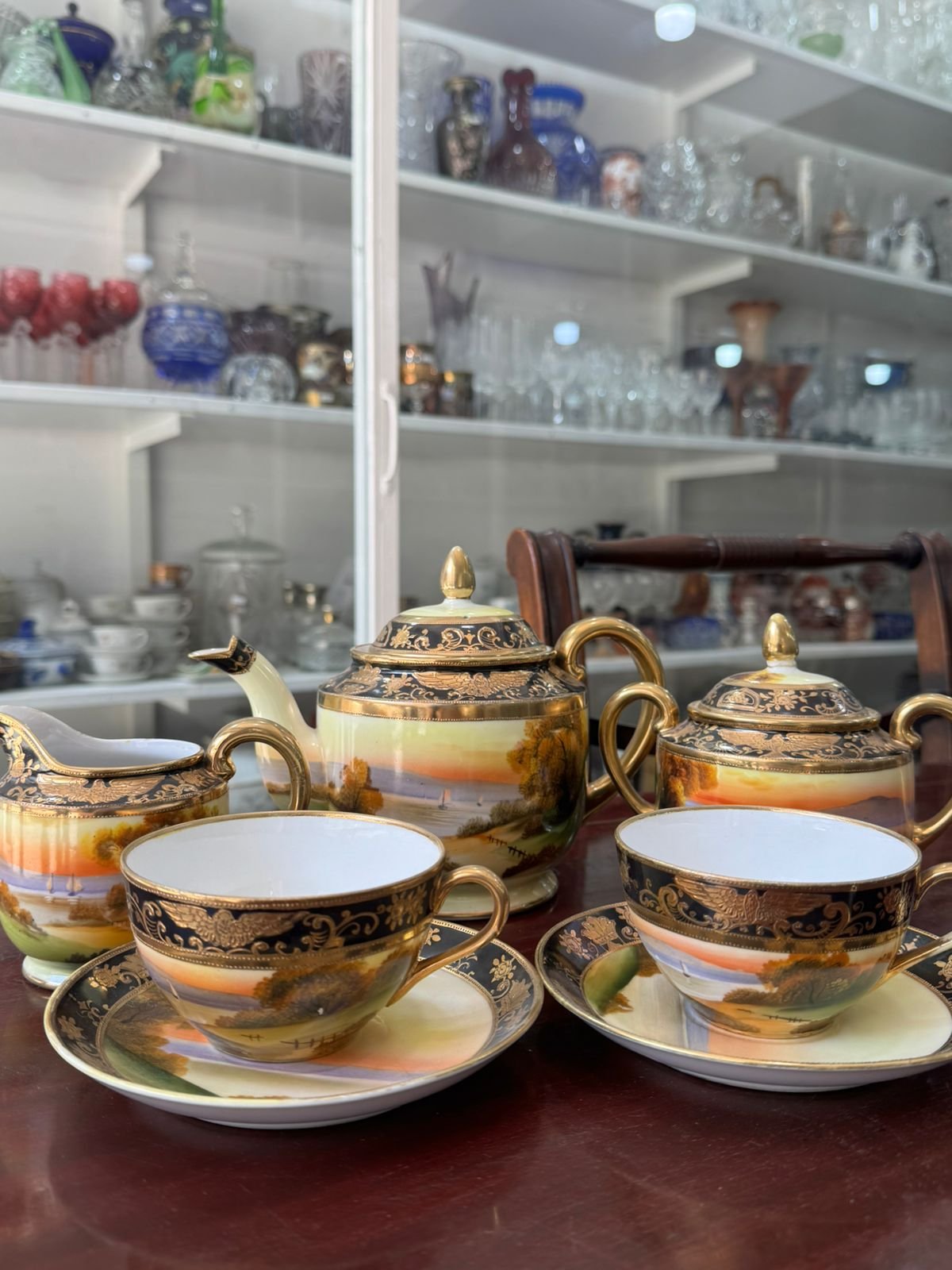 Juego de té porcelana noritake pintado a mano - Image 5