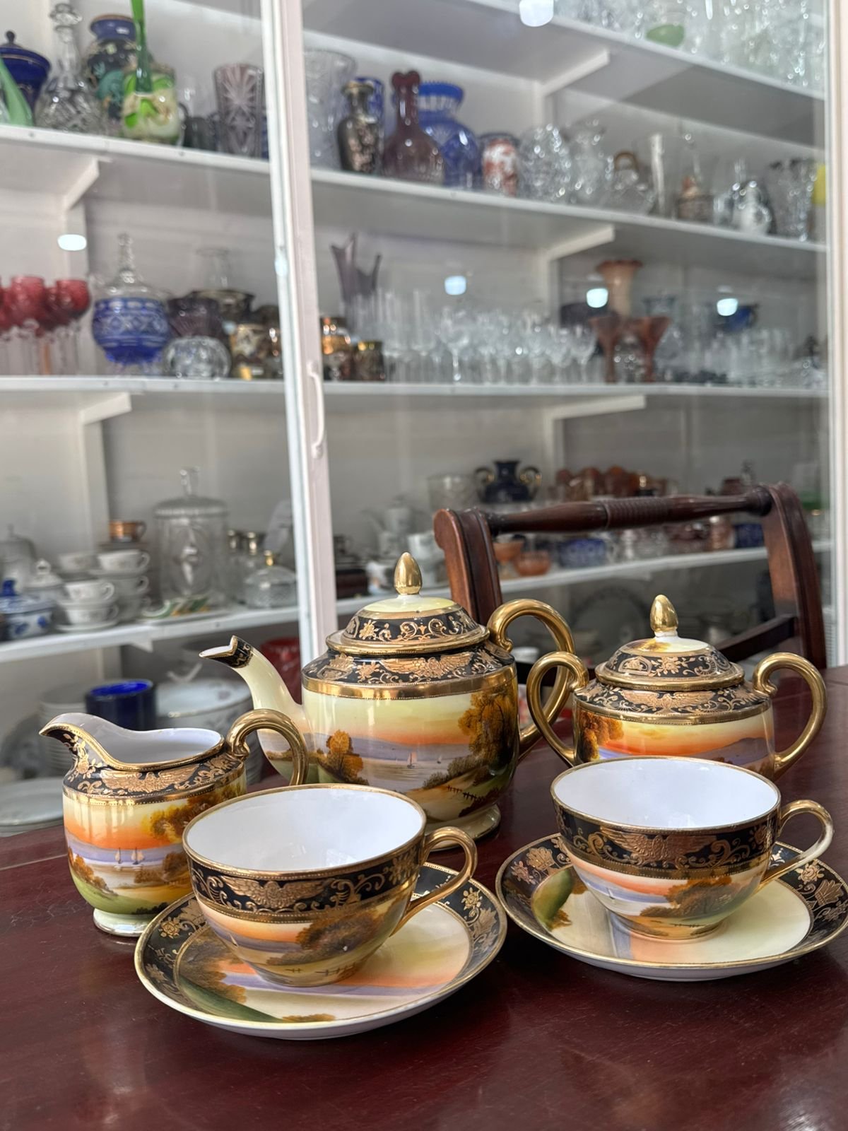 Juego de té porcelana noritake pintado a mano - Image 4