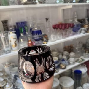 Exquisito cenicero alto cristal súper tallado