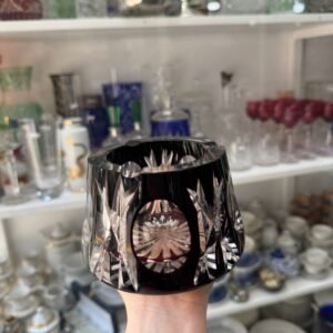 Exquisito cenicero alto cristal súper tallado