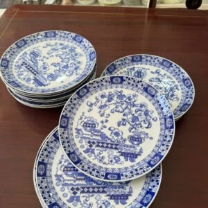 Juego de 16 platos playos porcelana tsuji old blue
