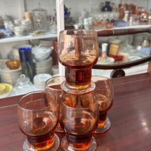 Set de 5 vasos retro de cristal 70’S