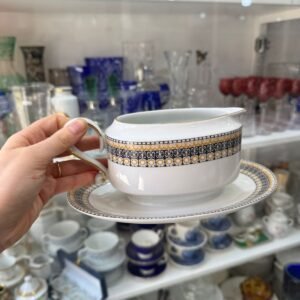 Salsera con fuente porcelana verbano