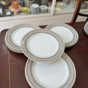 Juego de 12 platos playos porcelana verbano