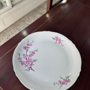 Fuente redonda o plato de torta porcelana verbano flor de cerezo