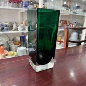 Florero cristal verde