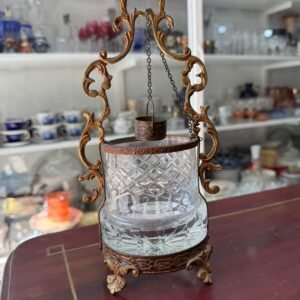 Bombonera aljibe cristal súper tallado con bronce