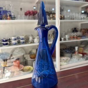 Botellón tallado azul