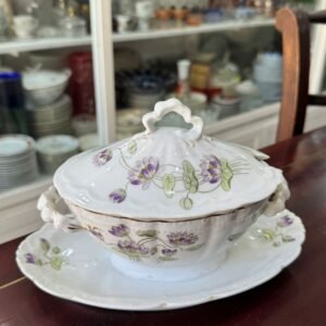 Salsera con fuente con tapa porcelana BAVARIA