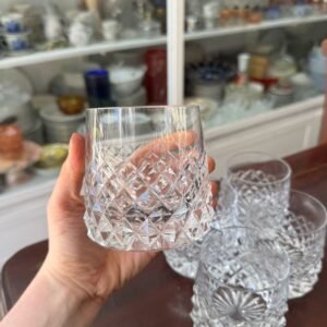 Set de 4 vasos de whisky de cristal súper tallado