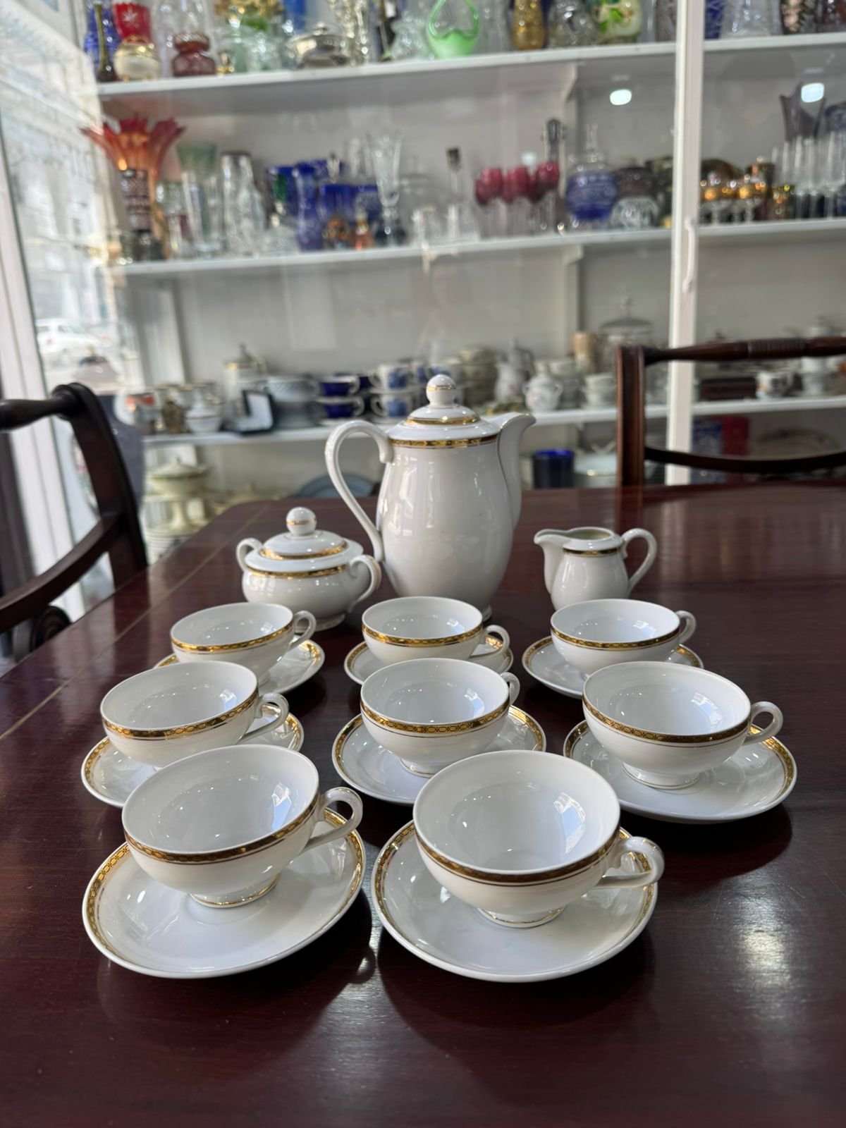 Juego de café porcelana checoslovaca con oro para 8 personas - Image 6