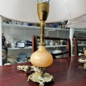 Par de lámparas alabastro con bronce