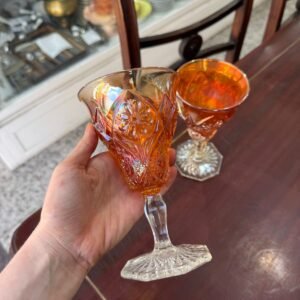 Set de 2 copas carnival glass agua o vino