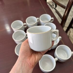 Juego de 12 tazas de té o café lechera porcelana tsuji con oro