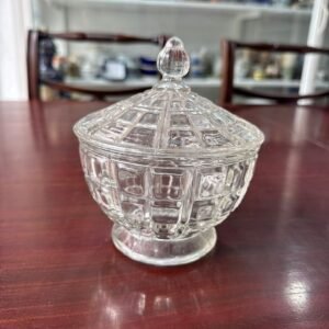 Caramelera o bombonera vidrio prensado antiguo