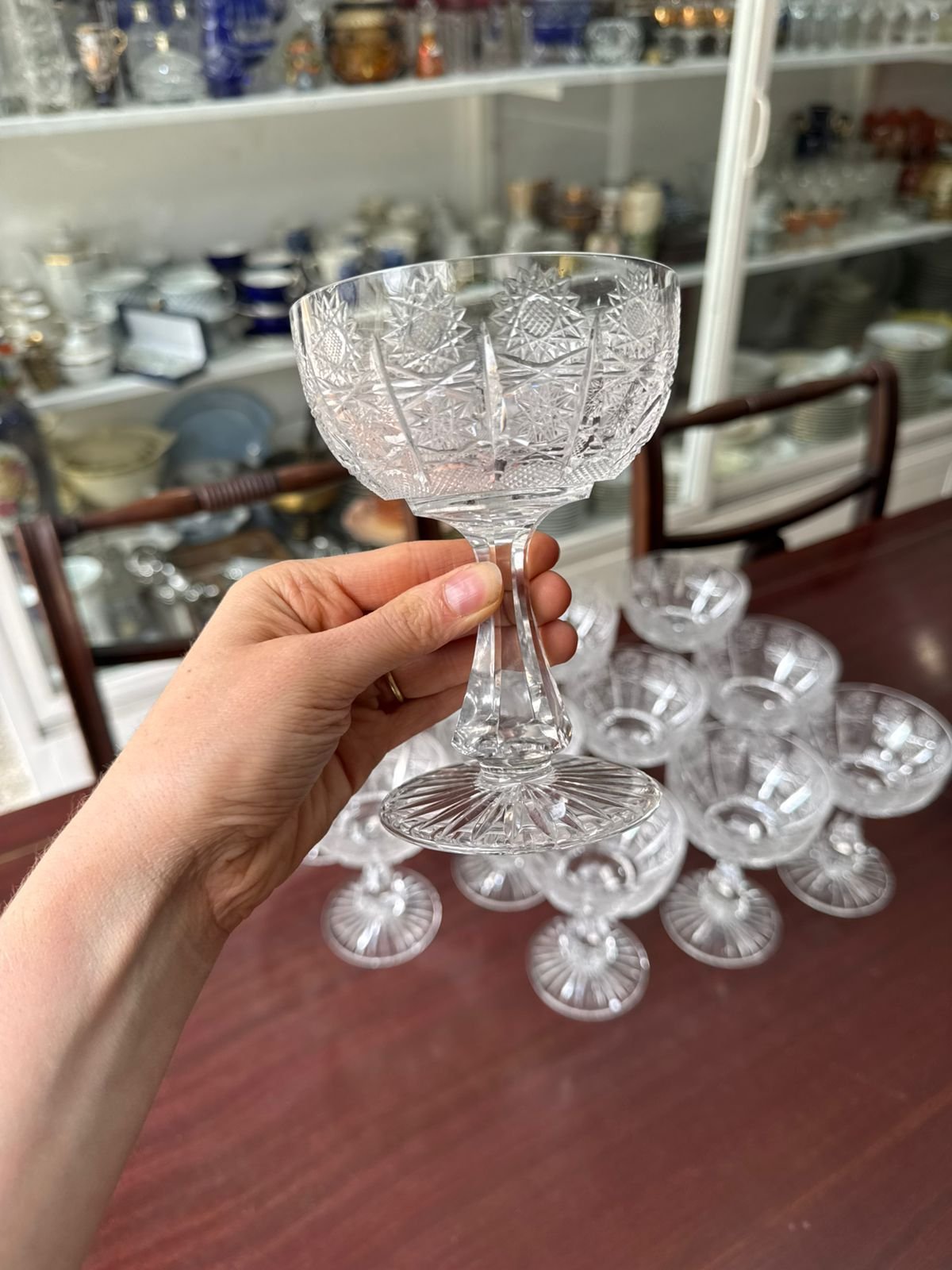 Juego de 12 copas cristal súper tallado estilo BACCATARAT ideal para brindis o postre - Image 2