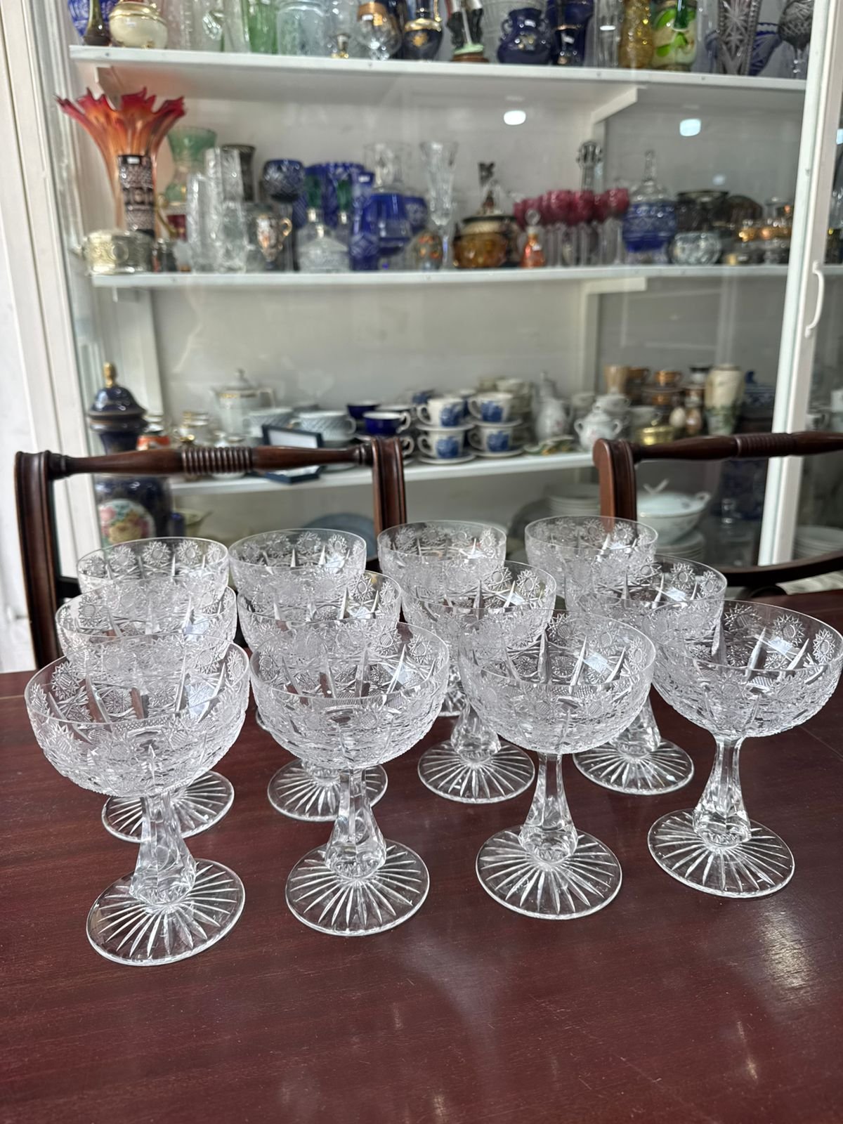 Juego de 12 copas cristal súper tallado estilo BACCATARAT ideal para brindis o postre - Image 4