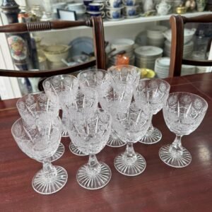 Juego de 11 copas cristal súper tallado estilo BACCARAT oporto o licor