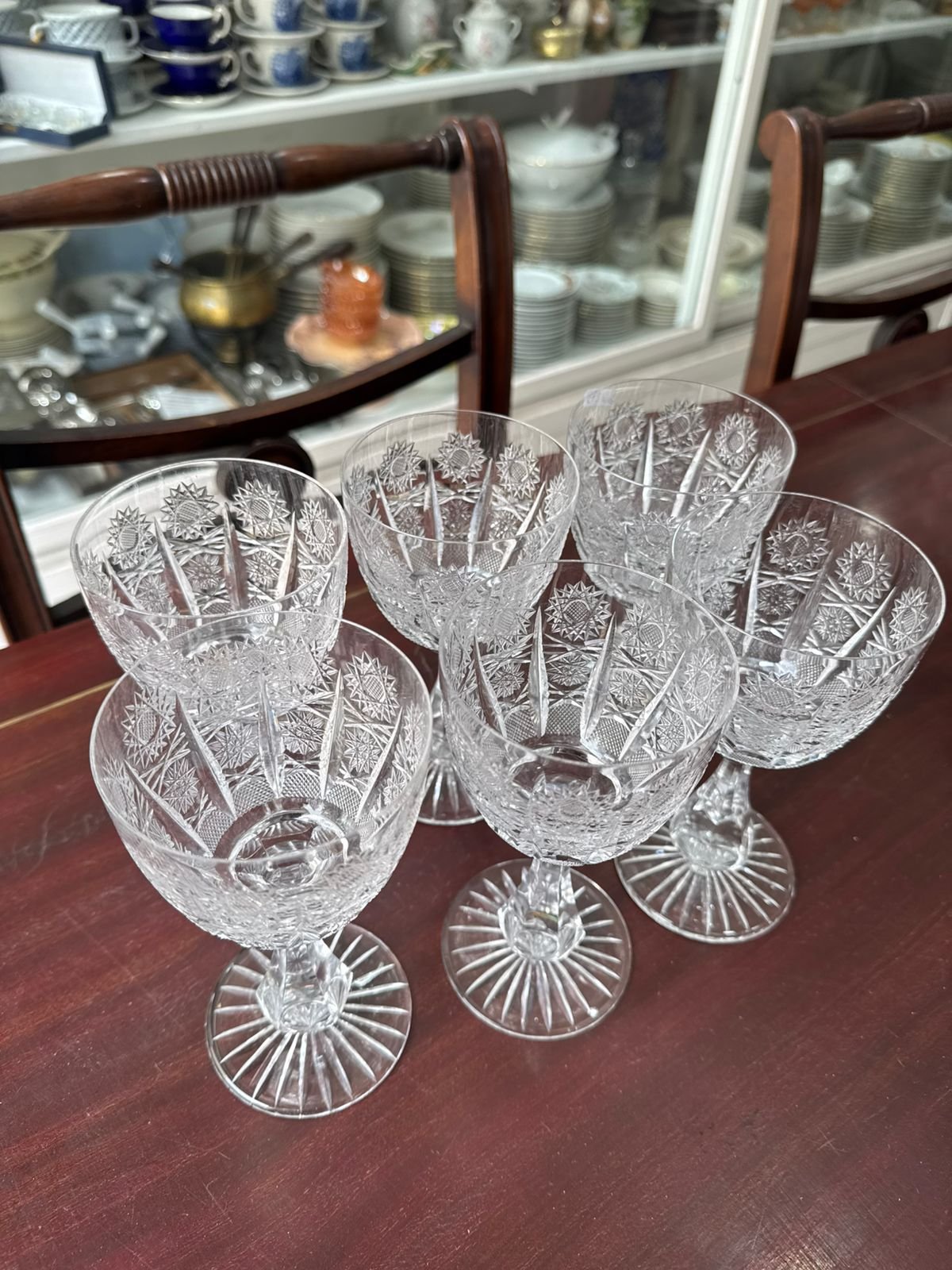 Juego de 6 copas de cristal súper tallado estilo BACCARAT para vino - Image 2