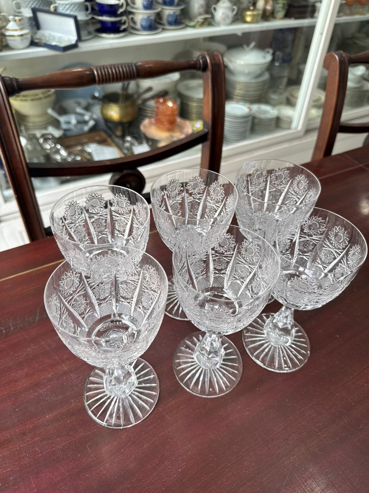 Juego de 6 copas de cristal súper tallado estilo BACCARAT para vino - Image 6
