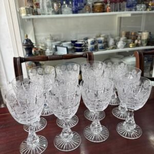 Juego de 12 copas de cristal súper tallado estilo BACCARAT para agua o vino