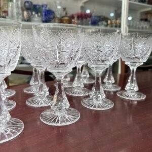 Juego de 12 copas de cristal súper tallado estilo BACCARAT para agua o vino