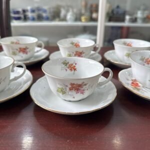 Juego de 6 dúos de café porcelana verbano