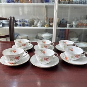 Juego de 6 dúos de café porcelana verbano