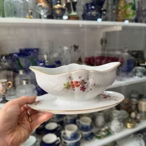 Salsera con fuente porcelana verbano