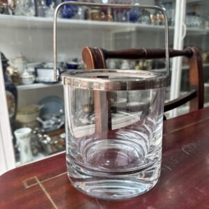 Hielera de cristal con platería
