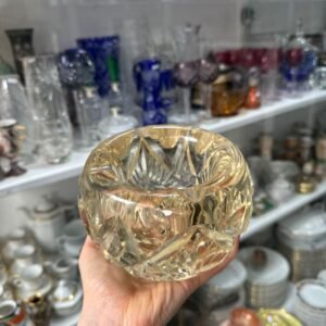 Cenicero XXL cristal súper tallado ambar