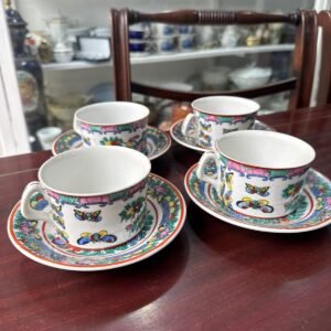 Set de 4 dúos de té porcelana oriental