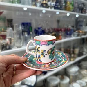 Set de 4 dúos de café porcelana oriental