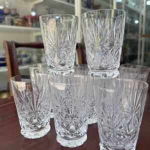 Juego de 17 vasos de cristal súper tallado