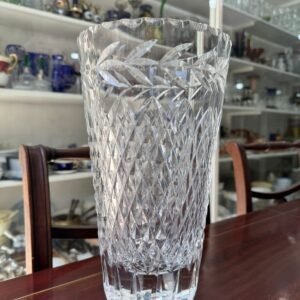Exquisito florero grande de cristal súper tallado
